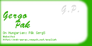 gergo pak business card